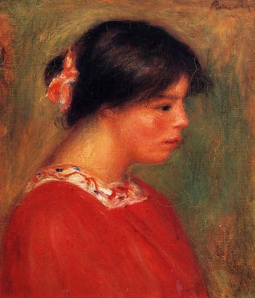 Cabeza De Mujer Vestida De Rojo - 1909