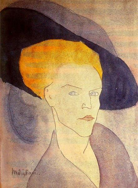 Cabeza De Mujer Con Sombrero - 1907