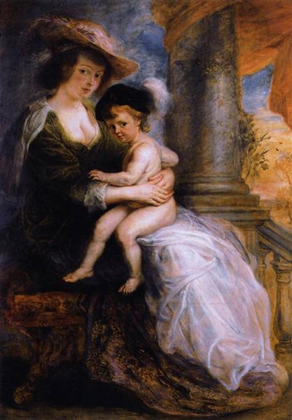 Helena Fourment com seu filho Francisco - 1635