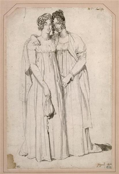 Henriette Harvey e sua meia -irmã Elizabeth Norton - 1804