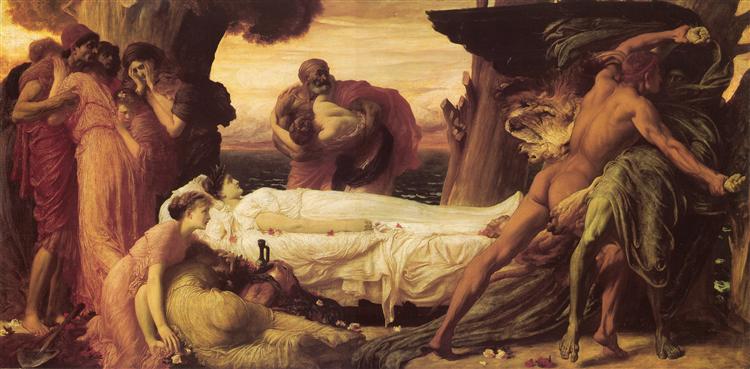 Ercole che combattono con la morte per il corpo di Alcestis - 1870