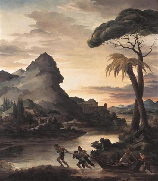 Heroic landscape with fishermen - 1818