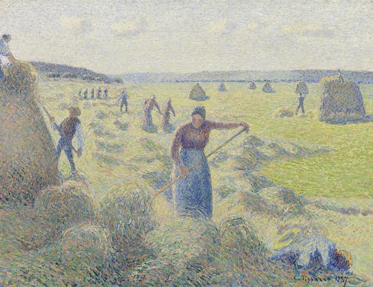 De hooioogst in Eragny - 1887