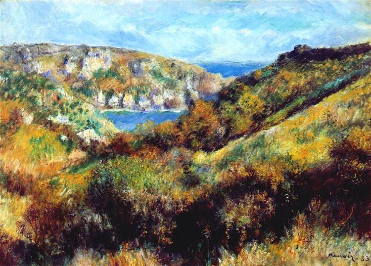 Colinas Alrededor De La Bahía De Moulin Huet - 1883