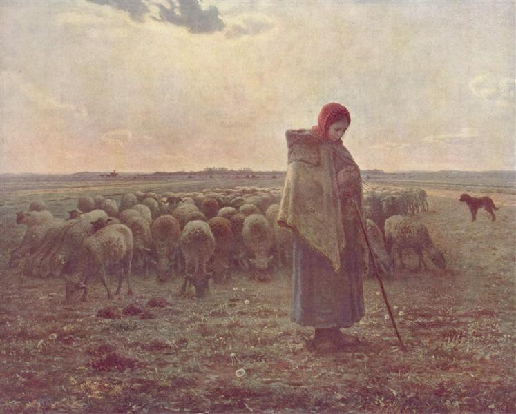 Shepherdess with her flock - 1863