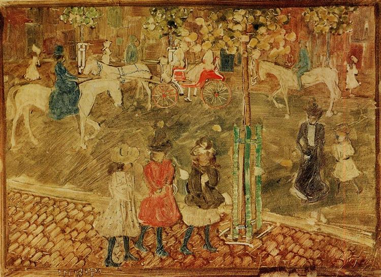 Cavaliers à cheval - 1900