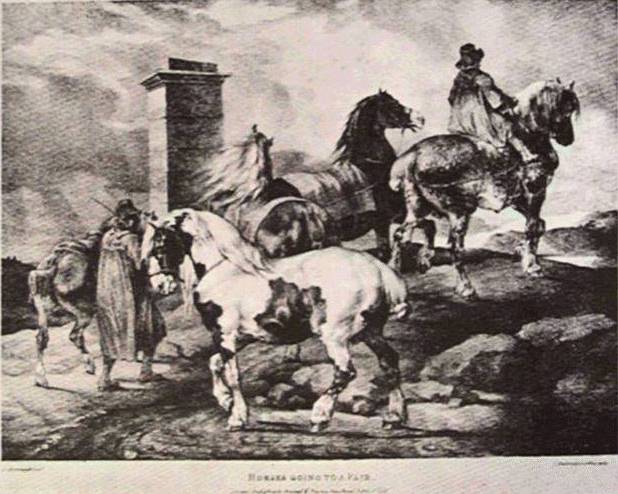 Cavalli che vanno in una fiera - 1821