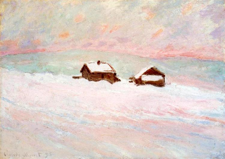 Maisons dans la neige - Norvège - 1895