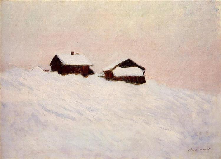 Häuser im Schnee - 1895