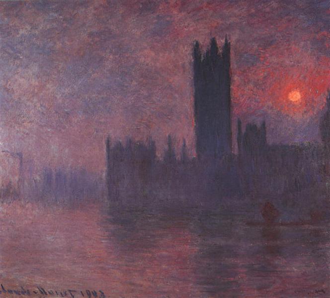 Chôles du Parlement au coucher du soleil - 1903