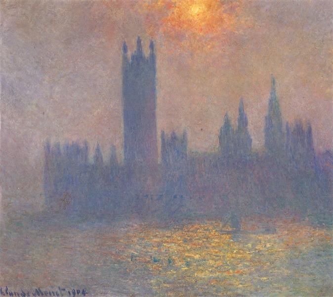 Houses of Parliament - Effect of Sunlight on Fog - 1904