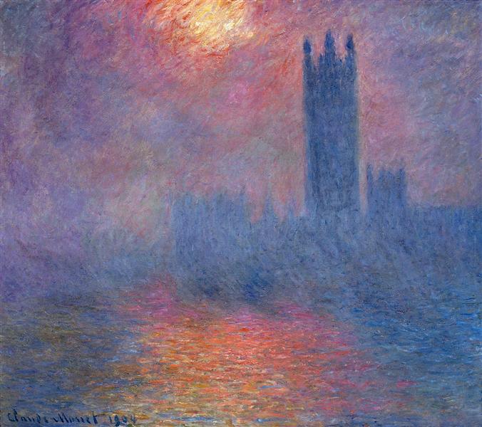 Houses of Parliament - London - Sun Breaking Through - 1904