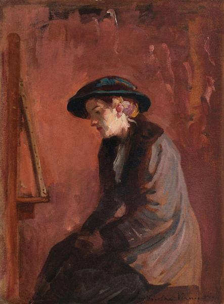 In front of the easel - 1910