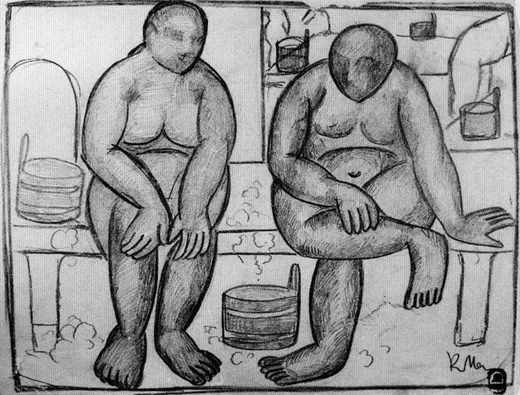 Dans les salles de bain - 1911