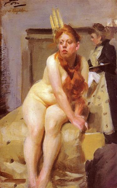 In de studie - 1896