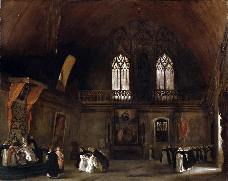 Interieur van een Dominicaans klooster in Madrid - 1831