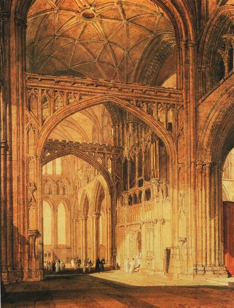 Intérieur de la cathédrale de Salisbury - 1805