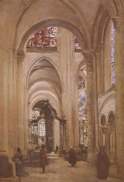 Interior of St. Etienne Cathedral - Sens - 1874