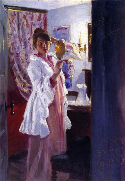 Interiør med kunstnerens kone (Marie Krøyer) - 1889