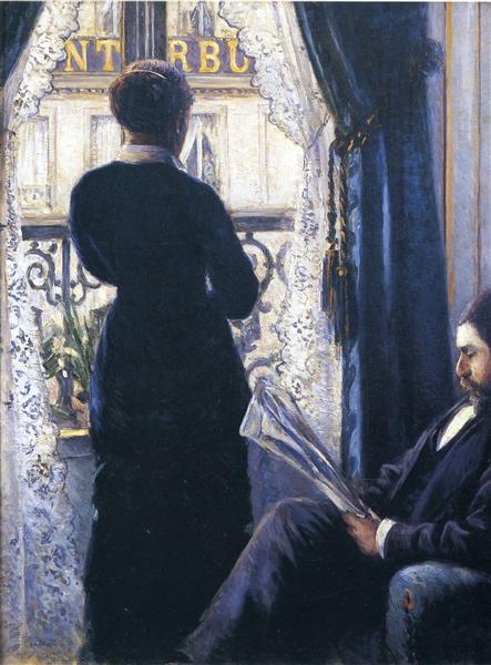 Intérieur - femme dans la fenêtre - 1880