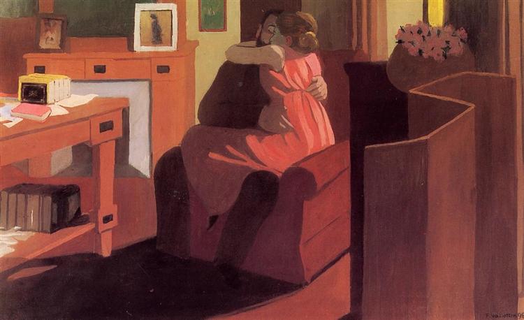 Pareja Íntima En El Interior - 1898