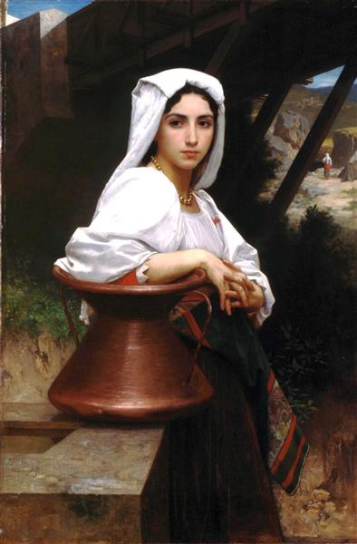 Italian girl taking water - 1871