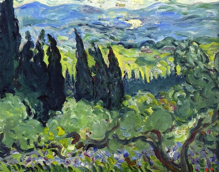 Italian landscape - Cipreses - 1902