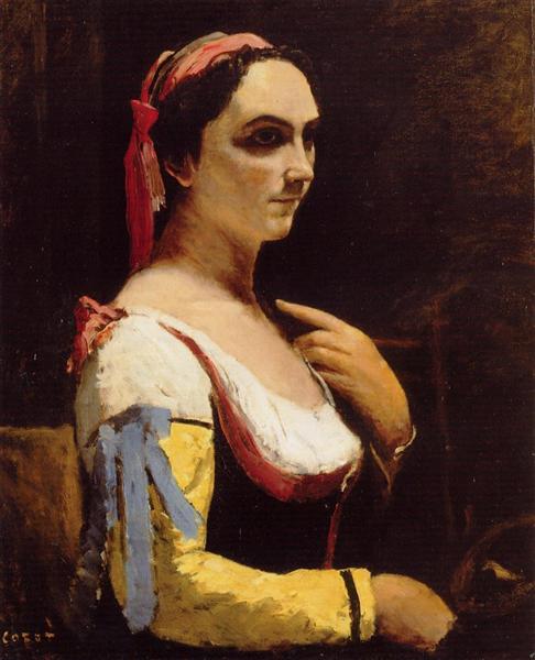 Mujer Italiana Con Un Amarillo - 1870