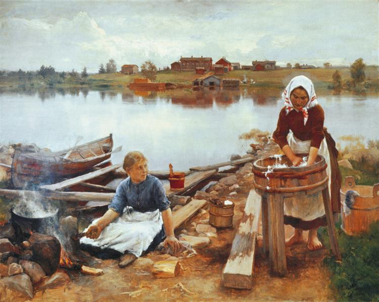 Lavandería sur la rivière - 1889