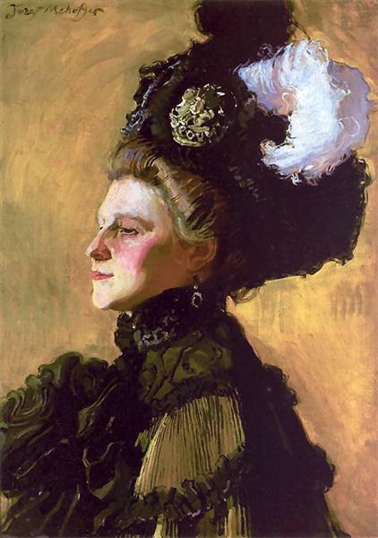 Portrait of the wife on yellow background - 1907