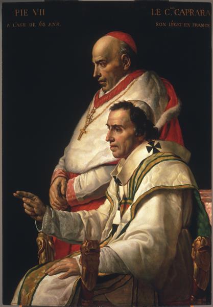 Papa Pio VII com o Cardeal Caprara - 1805