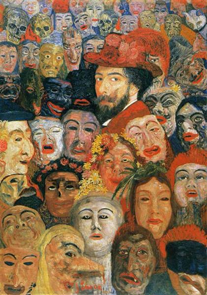 Self -portrait with masks - 1899