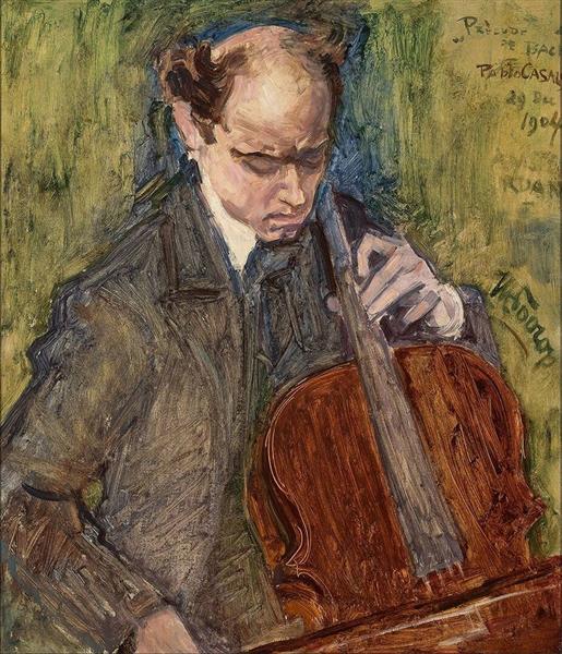 Pablo Casals tocando o violoncelo - 1904