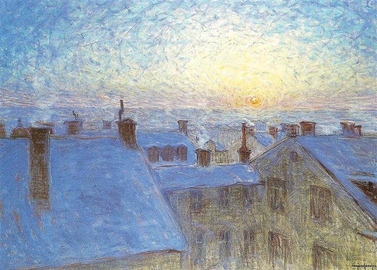 Sonnenaugang über den Dächern - 1903