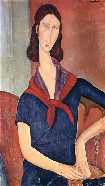 Jeanne Hebuterne (mit einem Schal) - 1919