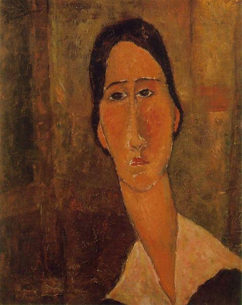 Jeanne Hebuterne cu guler alb - 1919