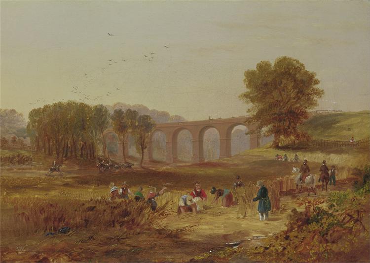 John Wilson Carmichael - Corby Viaduct - The Newcastle and Carlisle Railroad - 1836