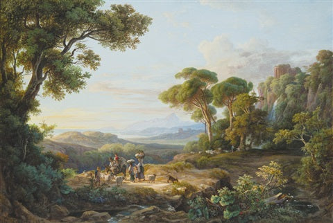 Italian landscape with figures - 1850