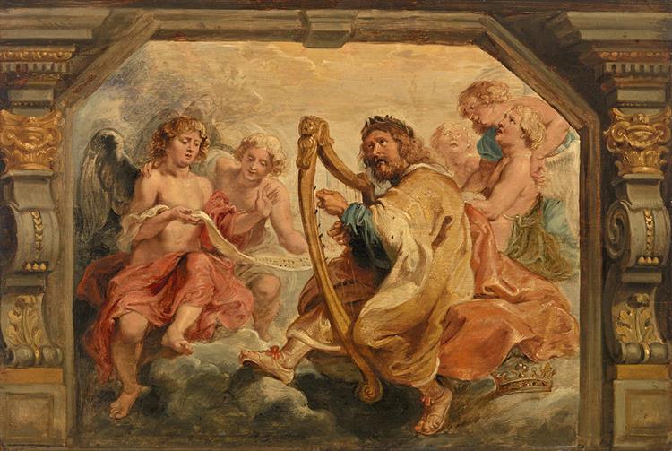 King David playing the harp