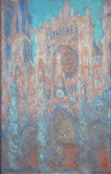 Cathédrale Rouen - rouge - lumière du soleil - 1892