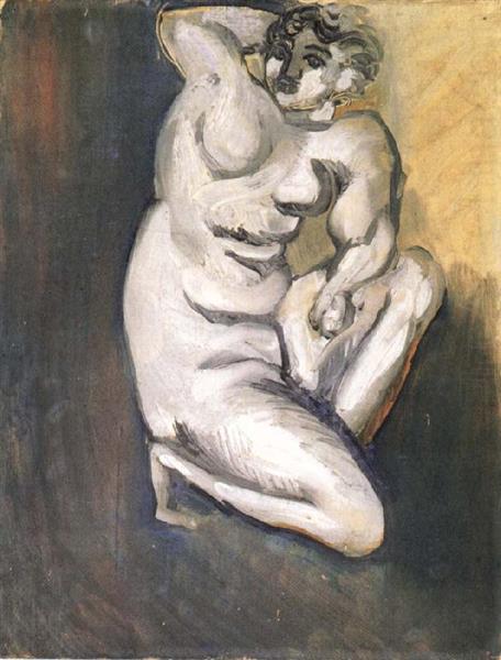 Nude kneeling 1919 