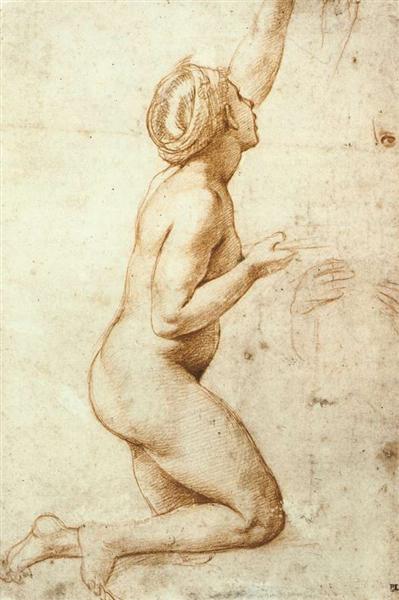 Kneeling naked woman - 1518