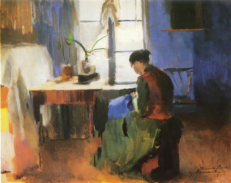 Mujer Cosiendo - 1890