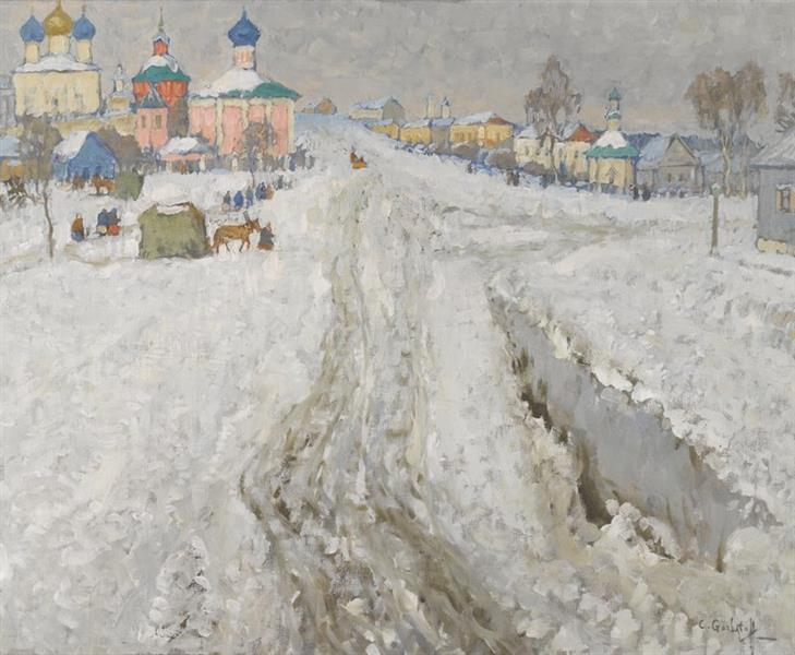 A Russian people under snow