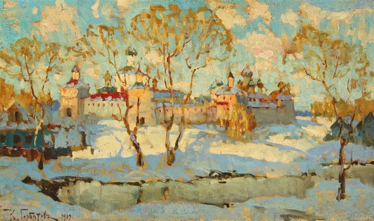 Russian monastery in winter - 1909