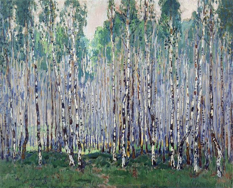 Printemps dans une forêt de bouleau - 1932