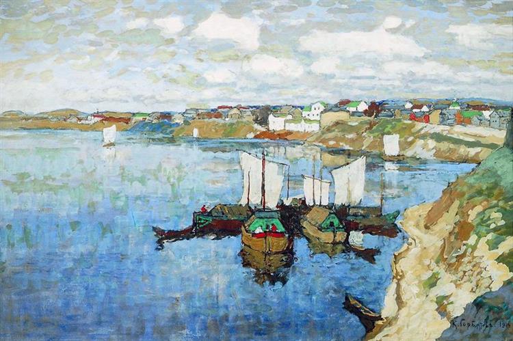 Velikaya -floden på Pskov - 1914