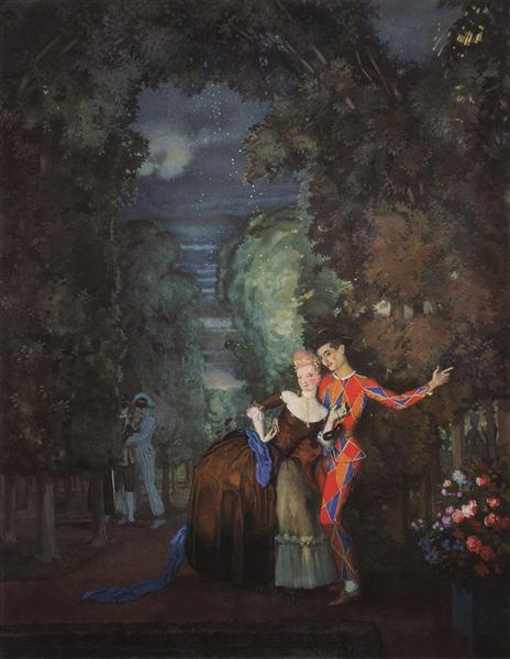 Dame und Harlekin - 1912 