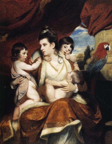 Lady Cockburn and her three older children - 1773 - Wikipedia article