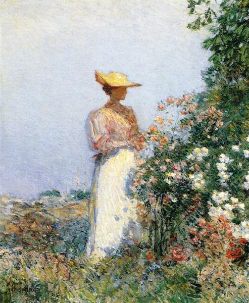 Dame in the Garden de Flores - 1891